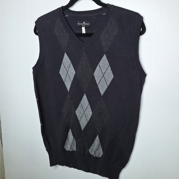 Marc Ecko Y2K Cut and Sew Argyle Sweater Vest Men's Small Preppy Academia Dapper - Picture 2 of 8